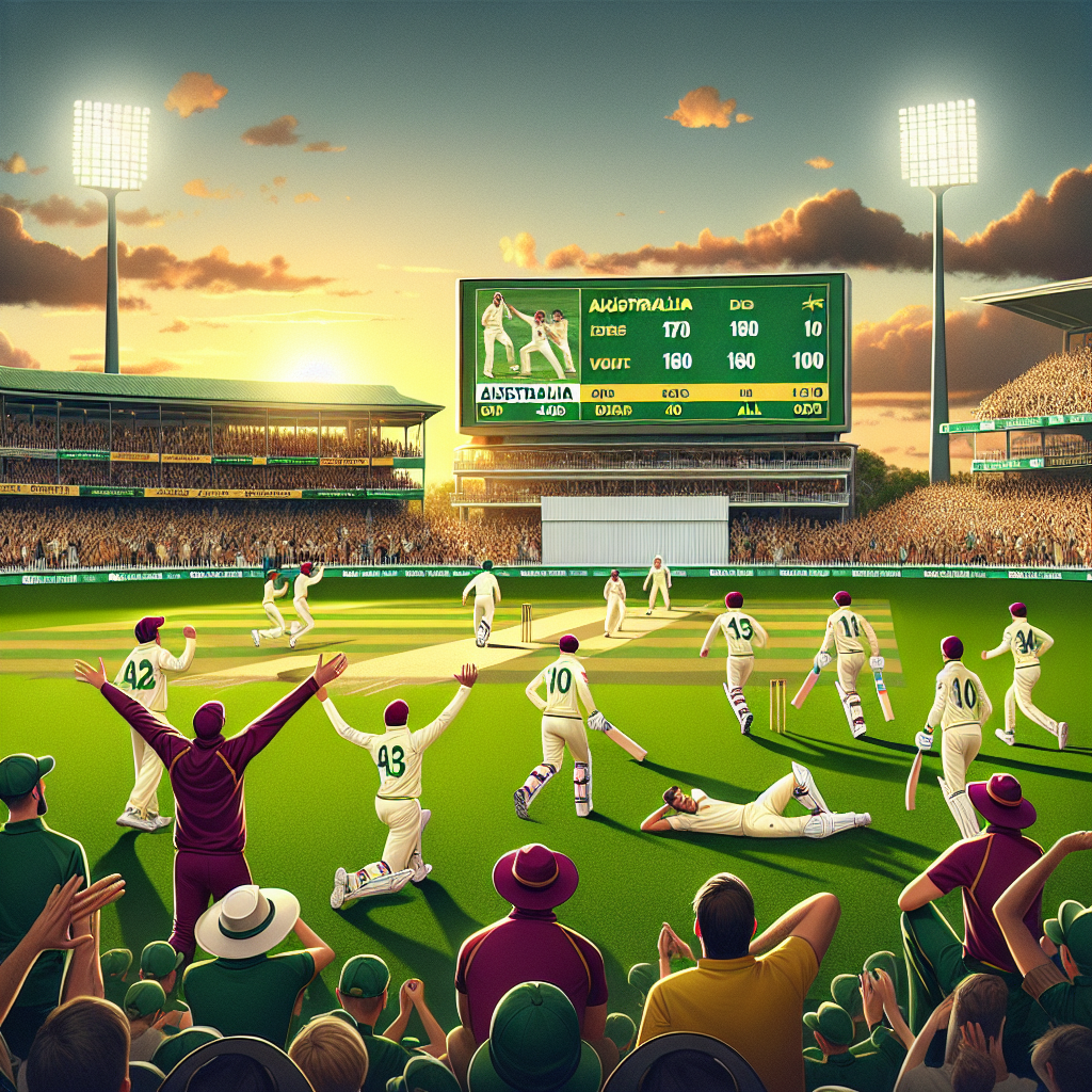 "Australia bị loại với 180 điểm trước West Indies trong ngày đầu Test Series"